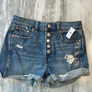 GAP Distressed Button Fly 3 1/2 Jean Shorts Size 2/26
